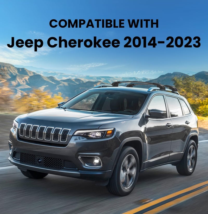 Soruci 300lbs Roof Rack Cross Bars Compatible with Jeep Cherokee 2014-2023 (Not for Jeep Grand Cherokee), Aluminum Lockable Car Roof Rails Crossbar for Rooftop Cargo Luggage Kayak Canoe Bike Snowboard - Image 2